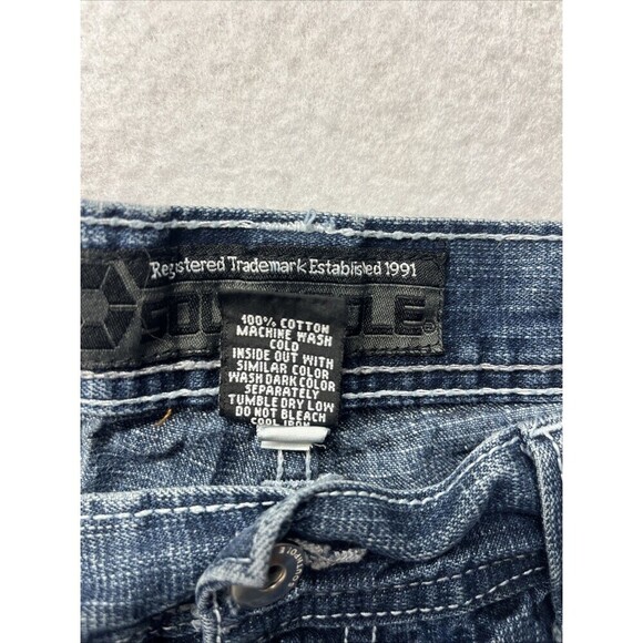 Southpole Jeans Vtg Mens Size 34x30 Faded Dark Wash Y2K Straight Leg Baggy - Picture 4 of 6